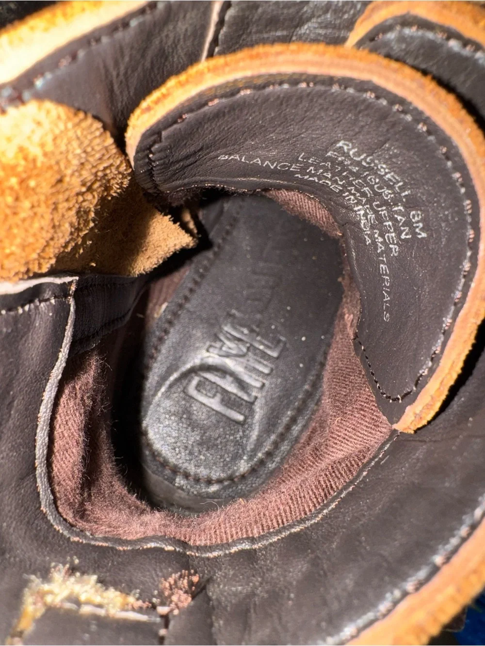 Frye Russell Lace-Up Suede Leather Combat Boots Tan Caramel Brown Lug Sole Fall